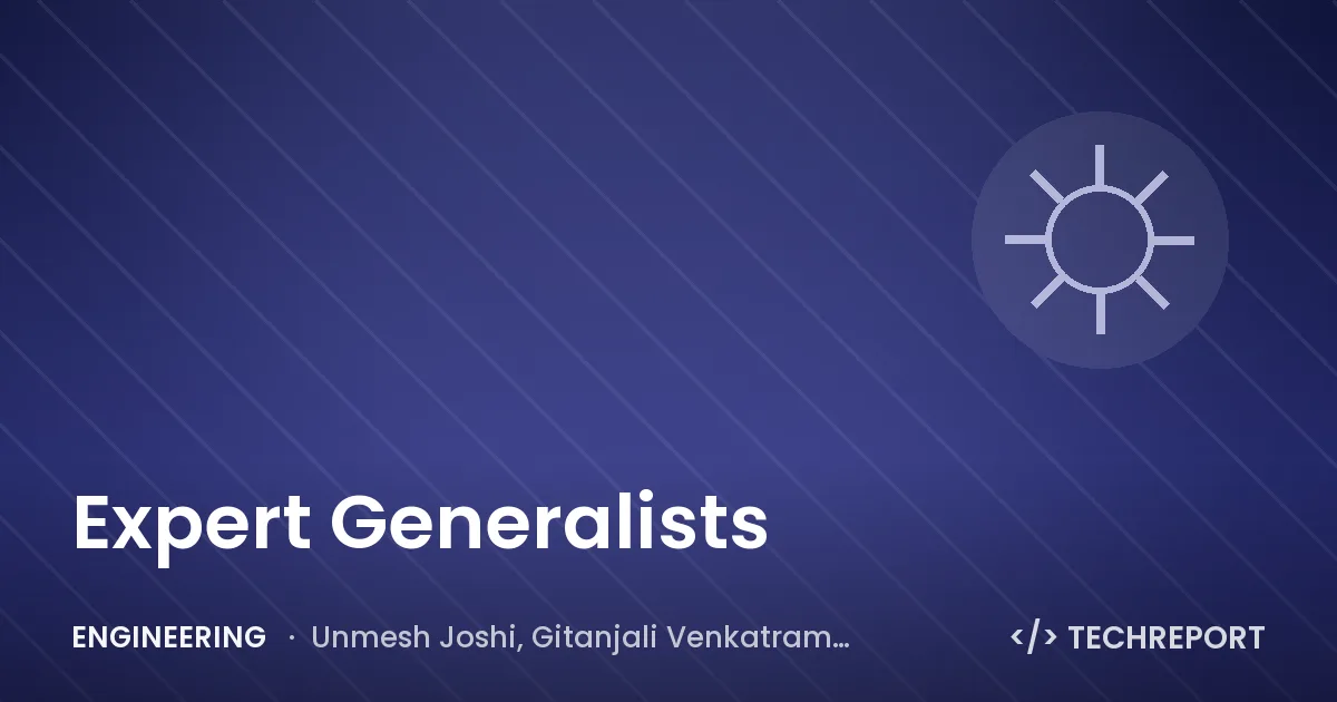 Engineering — Expert Generalists