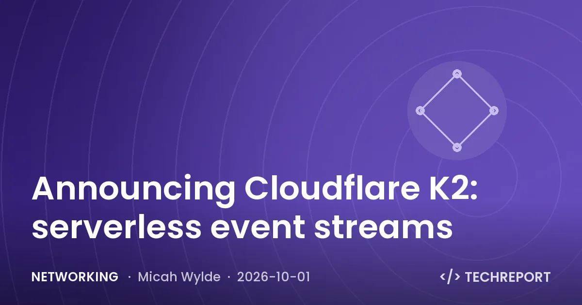 Networking — Announcing Cloudflare K2: serverless event streams