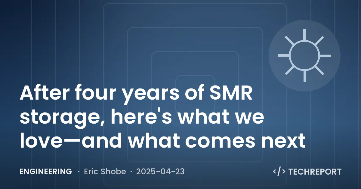 Engineering — After four years of SMR storage, here's what we love—and what comes next