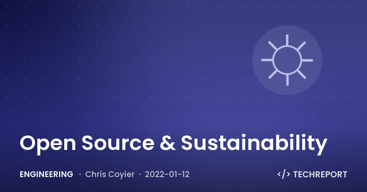 Open Source & Sustainability