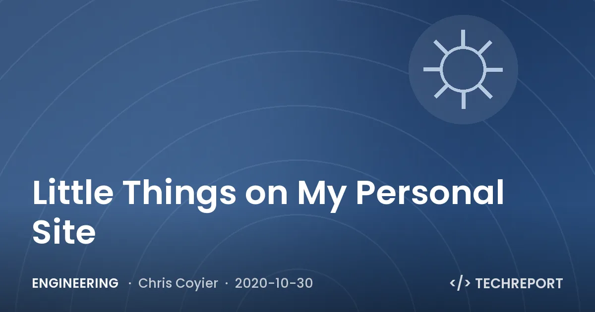 Little Things on My Personal Site