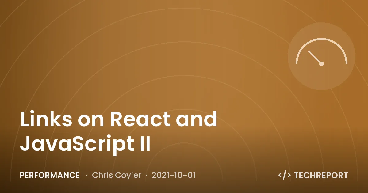Links on React and JavaScript II