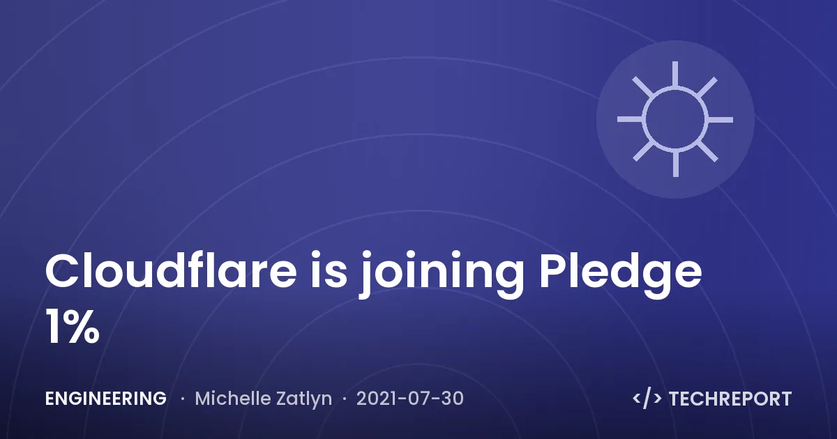 Engineering — Cloudflare is joining Pledge 1%