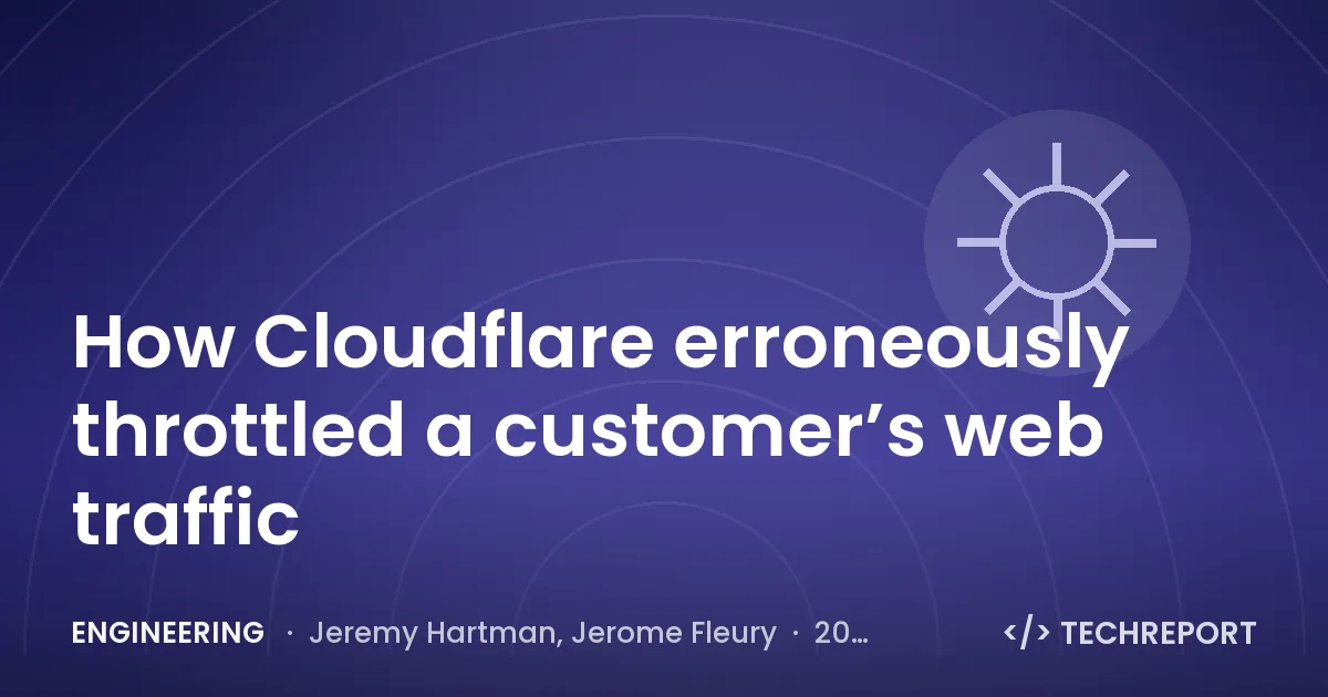 How Cloudflare erroneously throttled a customer’s web traffic