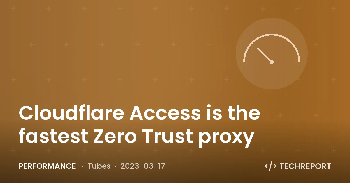 Performance — Cloudflare Access is the fastest Zero Trust proxy