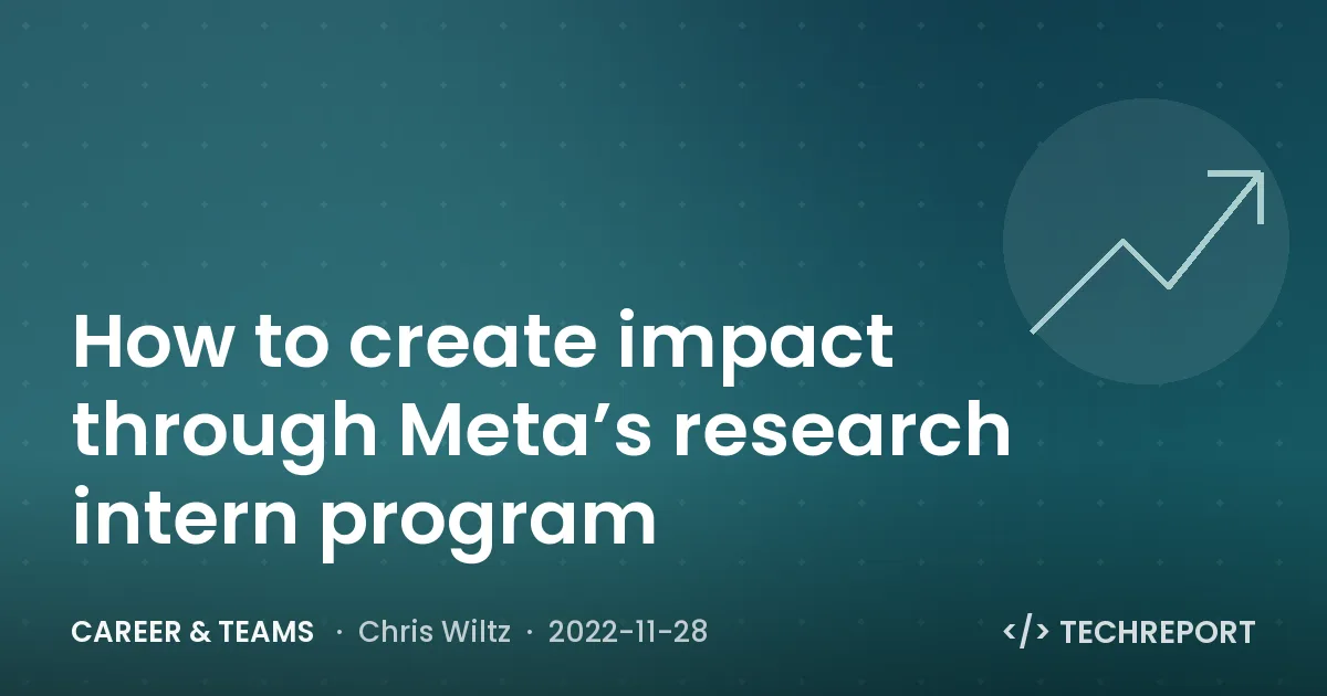 Career & Teams — How to create impact through Meta’s research intern program