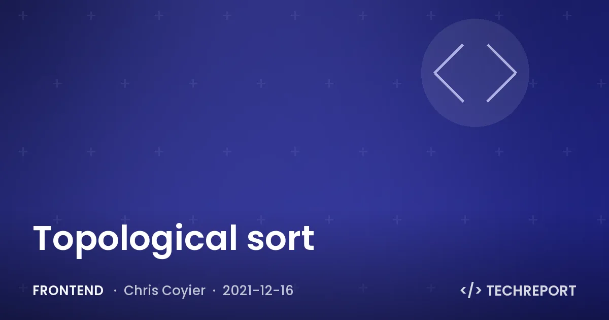 Frontend — Topological sort