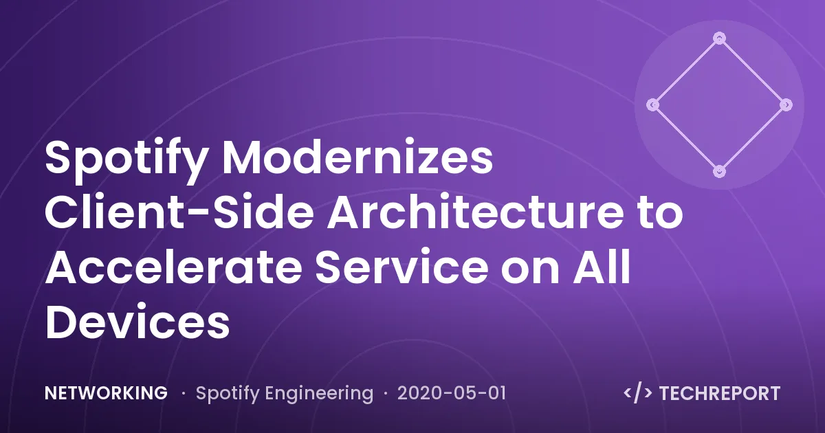 Networking — Spotify Modernizes Client-Side Architecture to Accelerate Service on All Devices
