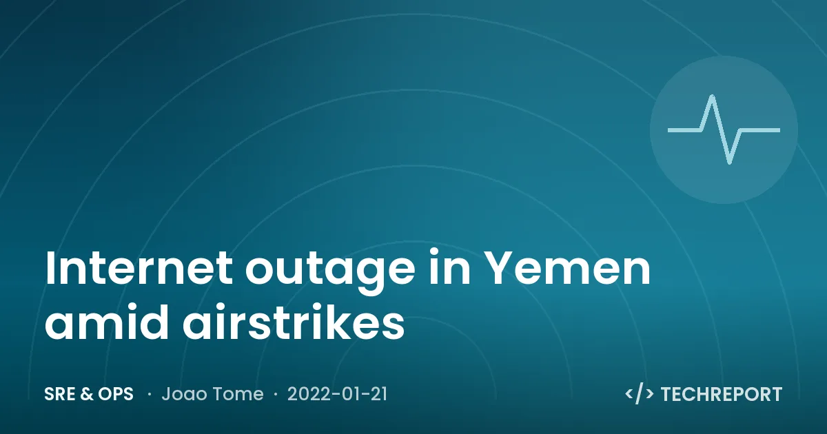 Internet outage in Yemen amid airstrikes