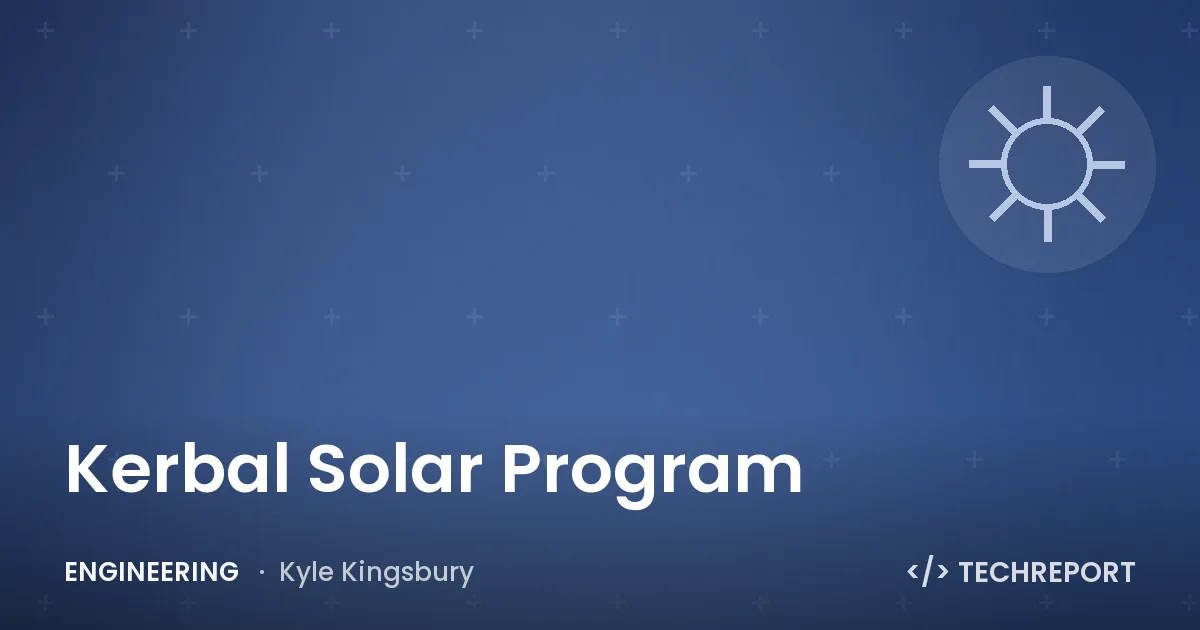 Engineering — Kerbal Solar Program