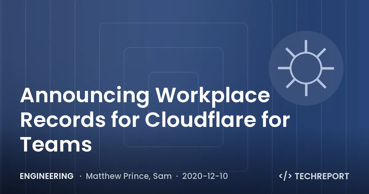 Announcing Workplace Records for Cloudflare for Teams
