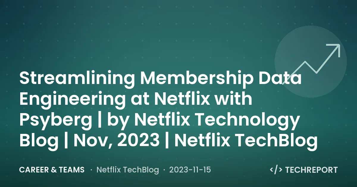 Career & Teams — Streamlining Membership Data Engineering at Netflix with Psyberg | by Netflix Technology Blog | Nov, 2023 | Netflix TechBlog