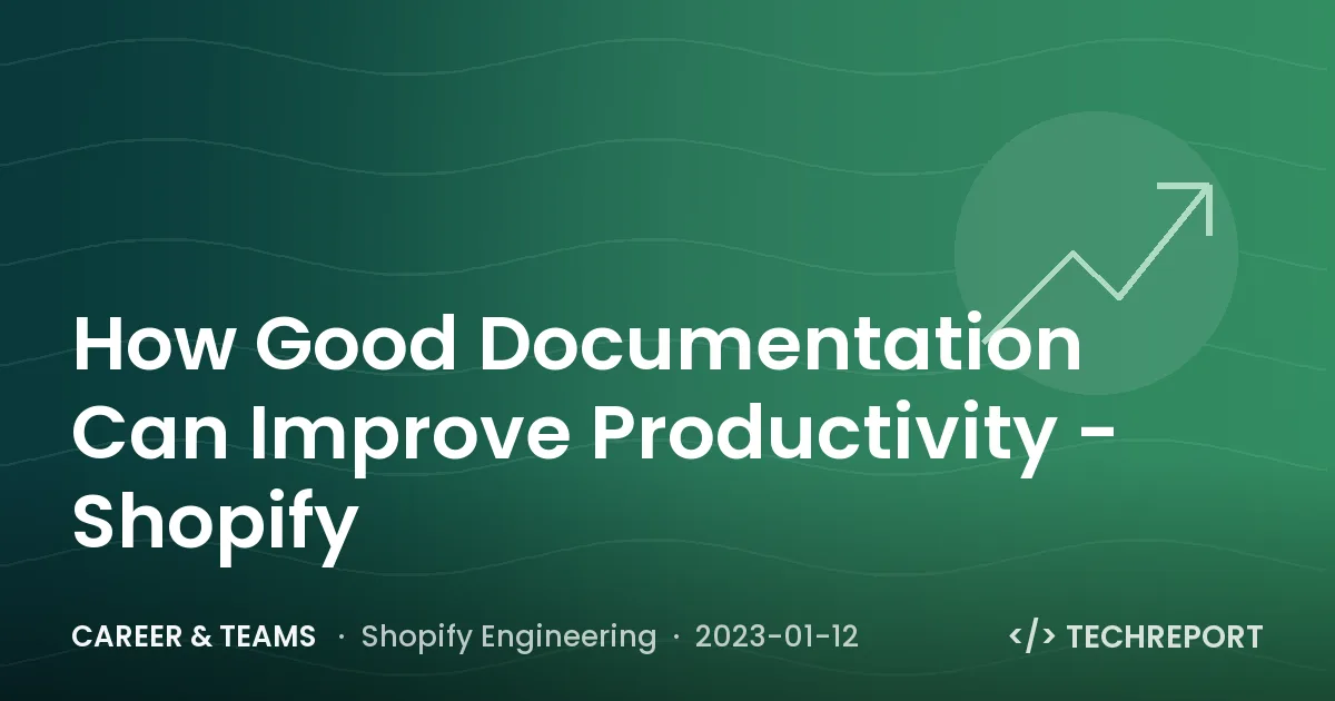 Career & Teams — How Good Documentation Can Improve Productivity - Shopify