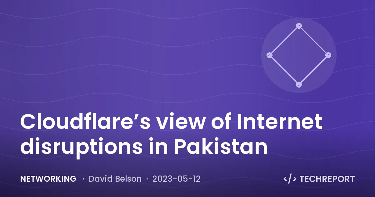 Networking — Cloudflare’s view of Internet disruptions in Pakistan