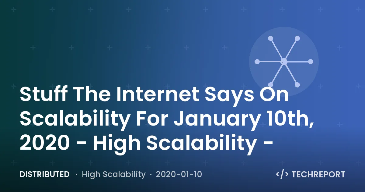 Distributed — Stuff The Internet Says On Scalability For January 10th, 2020 - High Scalability -