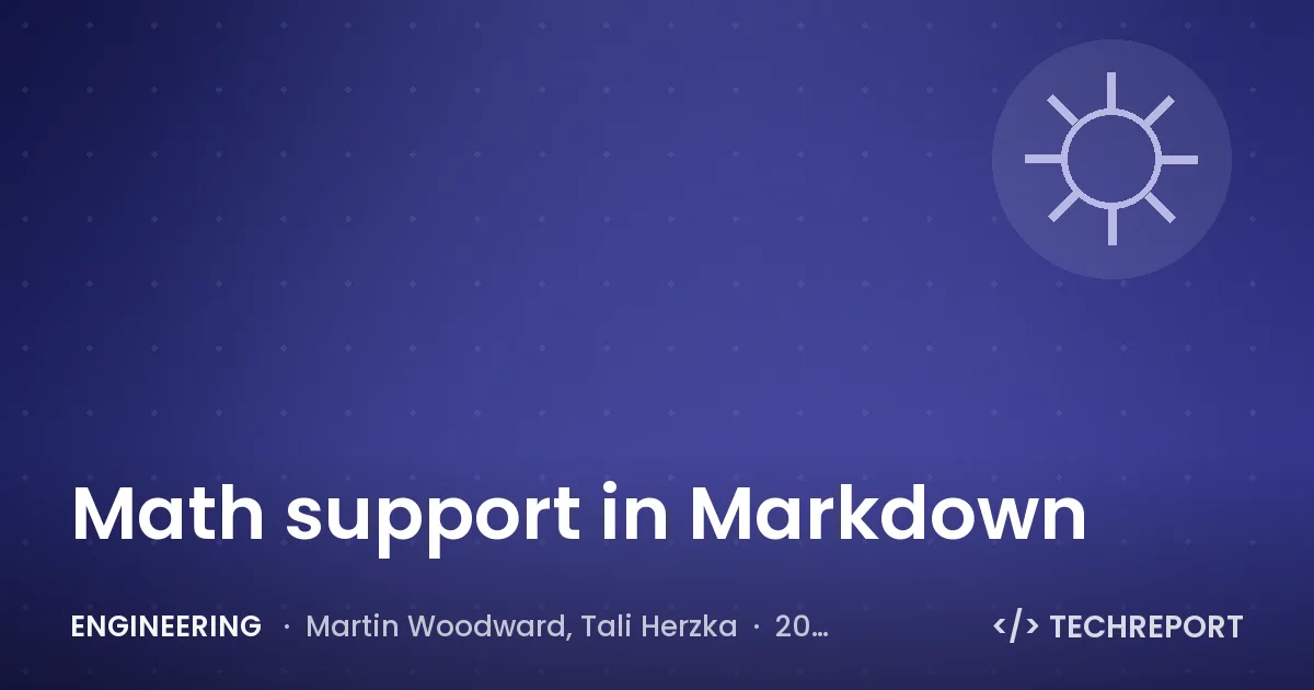 Engineering — Math support in Markdown