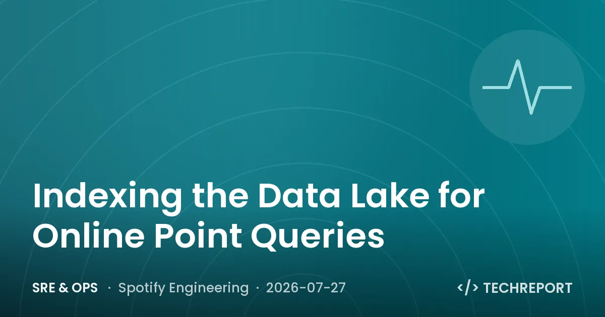 SRE & Ops — Indexing the Data Lake for Online Point Queries