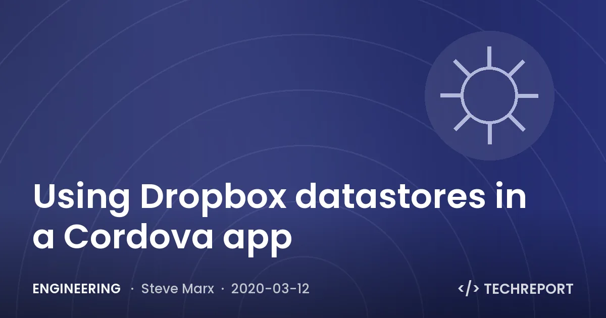 Using Dropbox datastores in a Cordova app