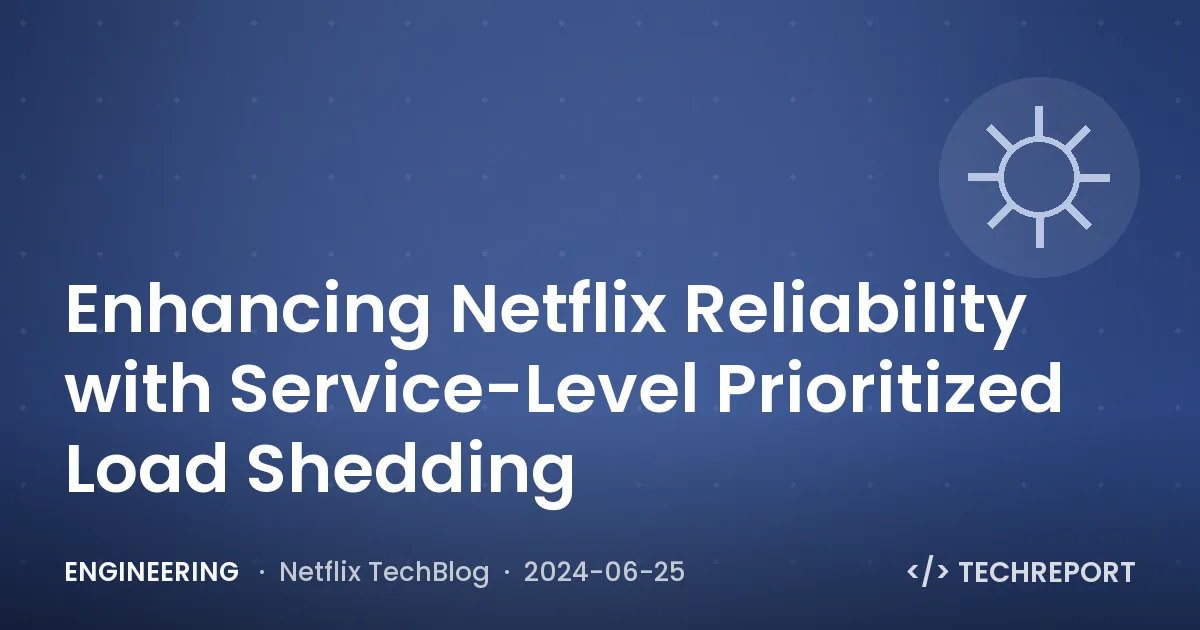 Engineering — Enhancing Netflix Reliability with Service-Level Prioritized Load Shedding