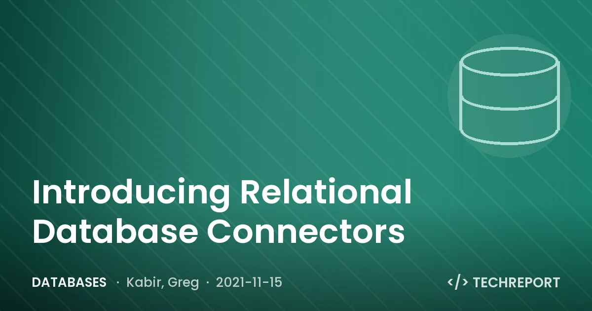 Databases — Introducing Relational Database Connectors