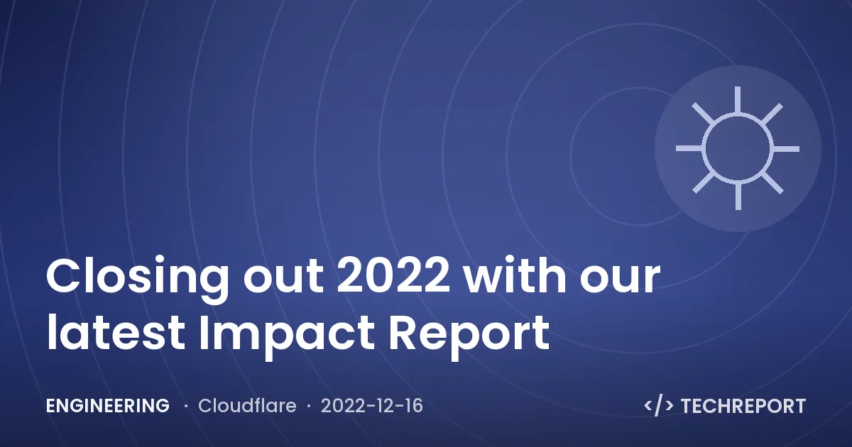 Closing out 2022 with our latest Impact Report