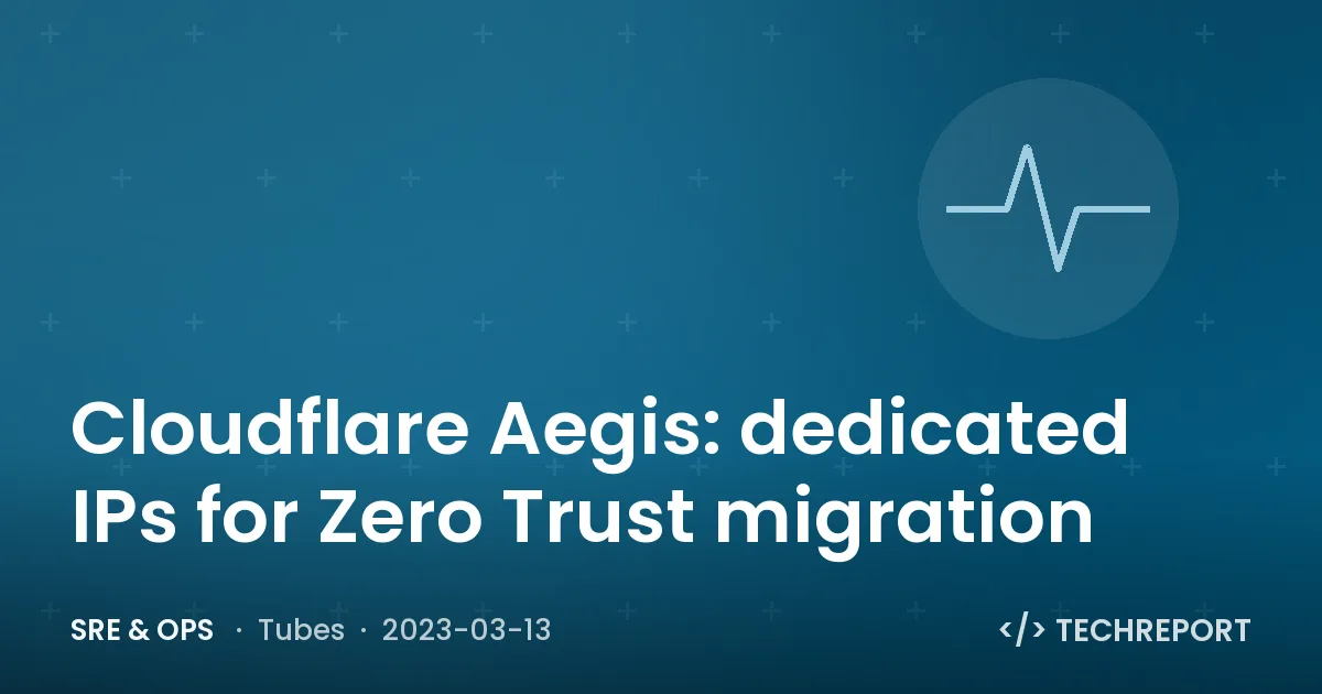 SRE & Ops — Cloudflare Aegis: dedicated IPs for Zero Trust migration