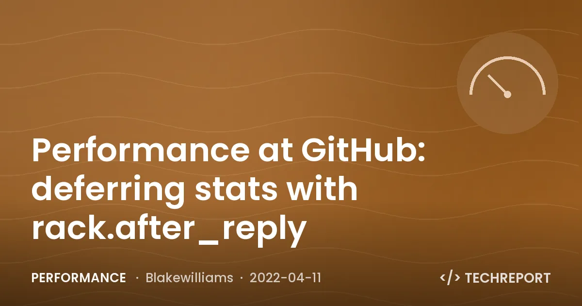 Performance — Performance at GitHub: deferring stats with rack.after_reply