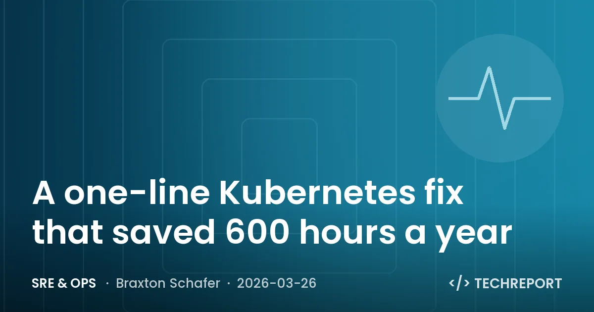 SRE & Ops — A one-line Kubernetes fix that saved 600 hours a year