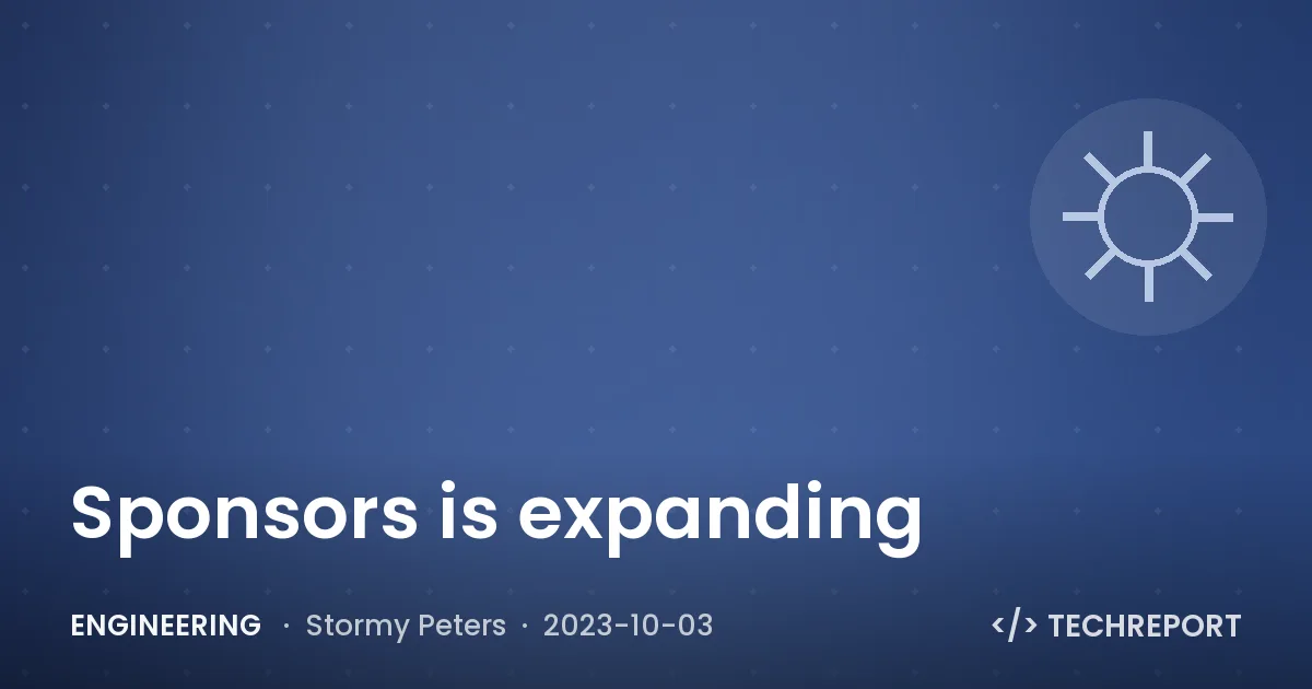 Sponsors is expanding