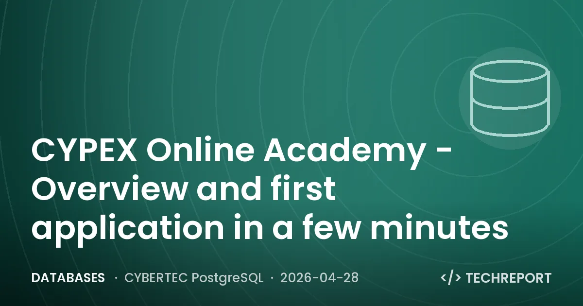 Databases — CYPEX Online Academy - Overview and first application in a few minutes