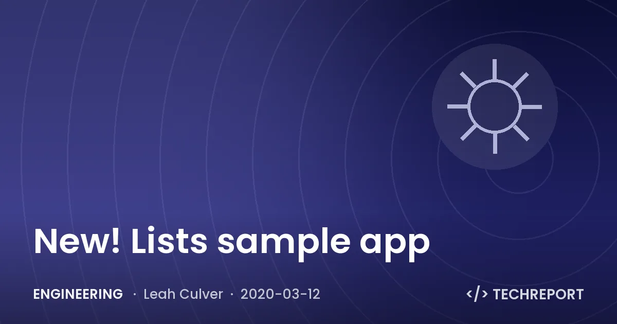 New! Lists sample app