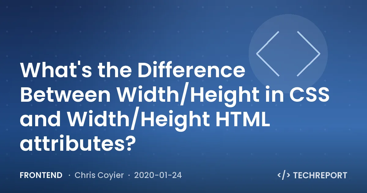 Frontend — What's the Difference Between Width/Height in CSS and Width/Height HTML attributes?