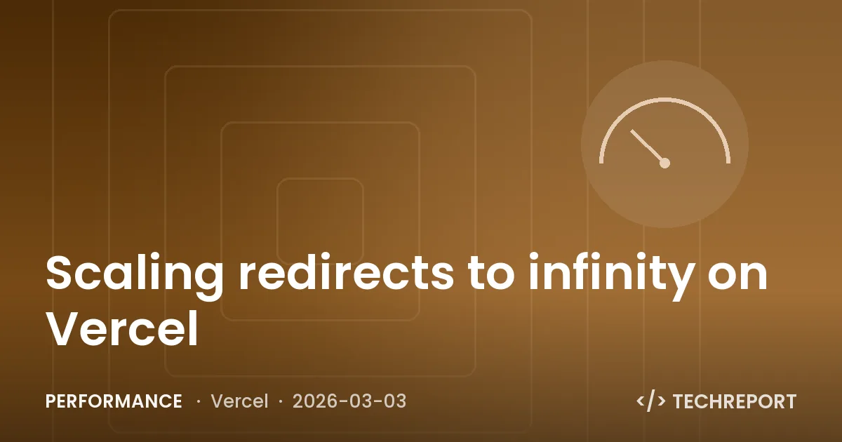 Performance — Scaling redirects to infinity on Vercel