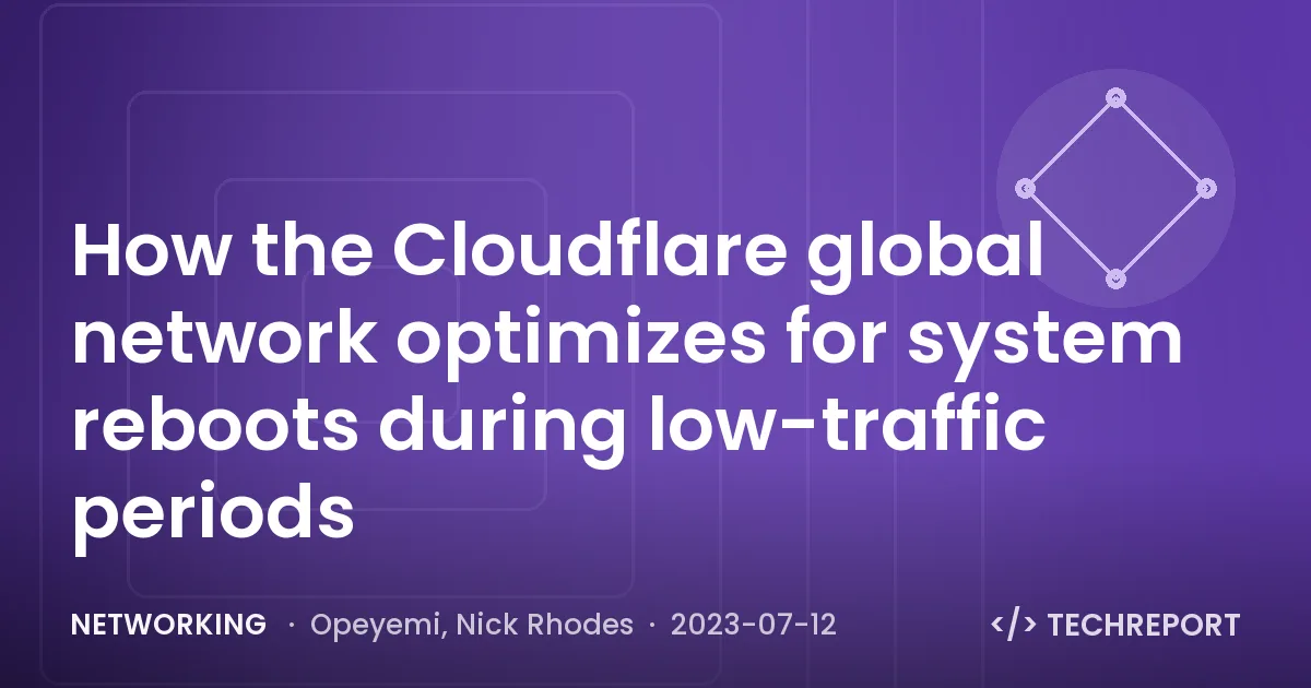 Networking — How the Cloudflare global network optimizes for system reboots during low-traffic periods