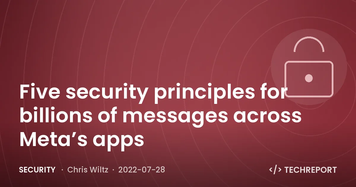 Five security principles for billions of messages across Meta’s apps