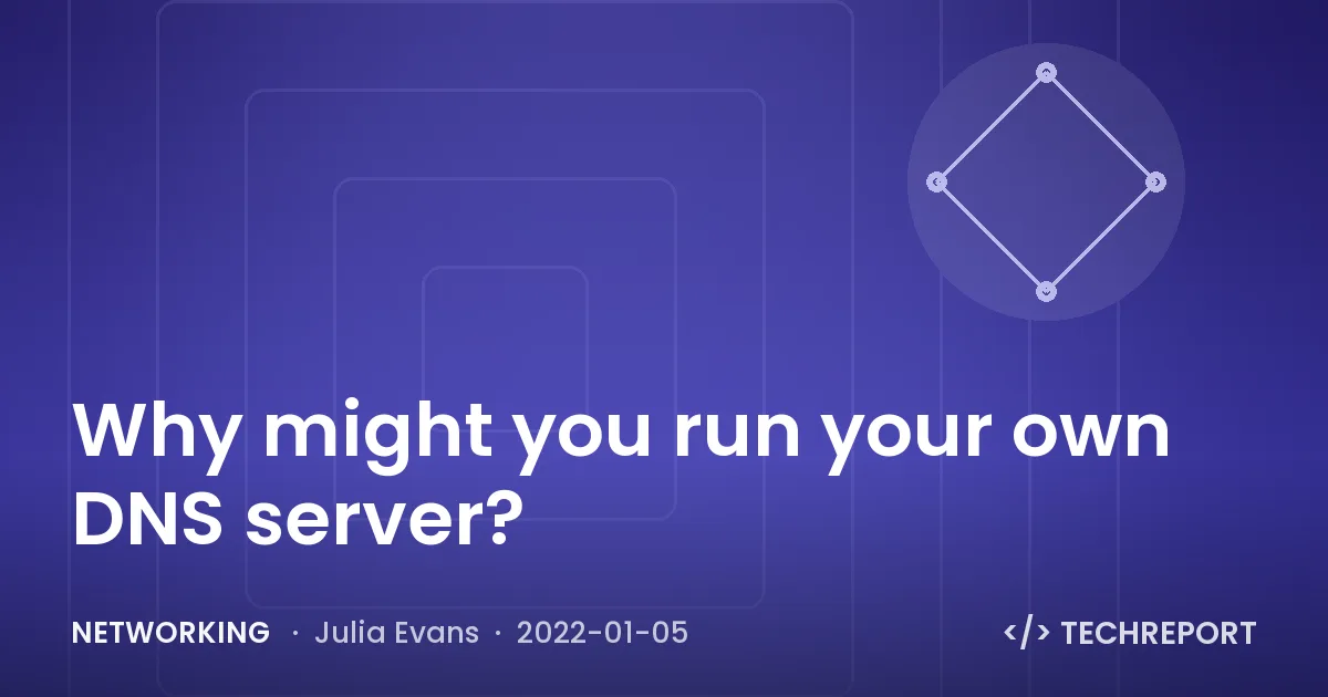 Why might you run your own DNS server?