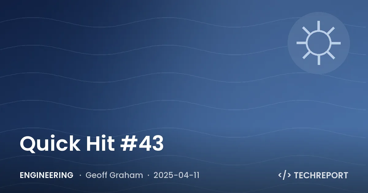 Engineering — Quick Hit #43