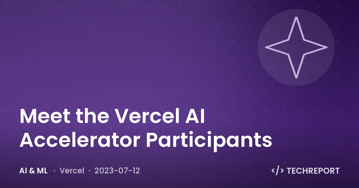 Meet the Vercel AI Accelerator Participants