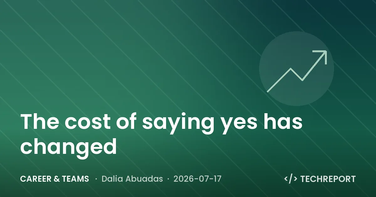 Career & Teams — The cost of saying yes has changed
