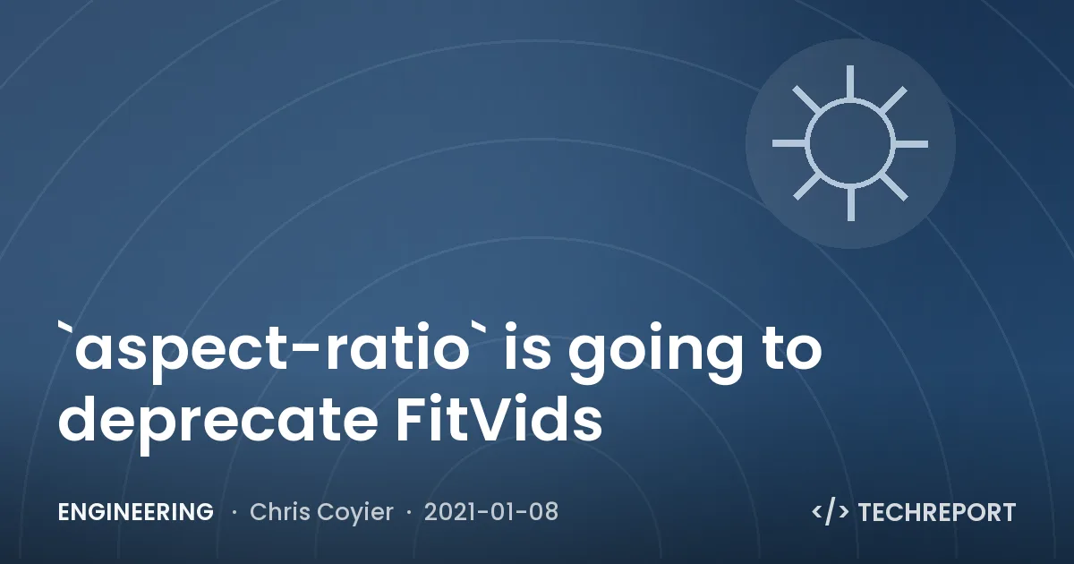 `aspect-ratio` is going to deprecate FitVids