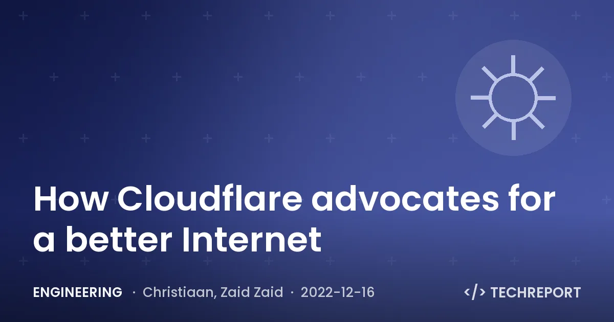 How Cloudflare advocates for a better Internet