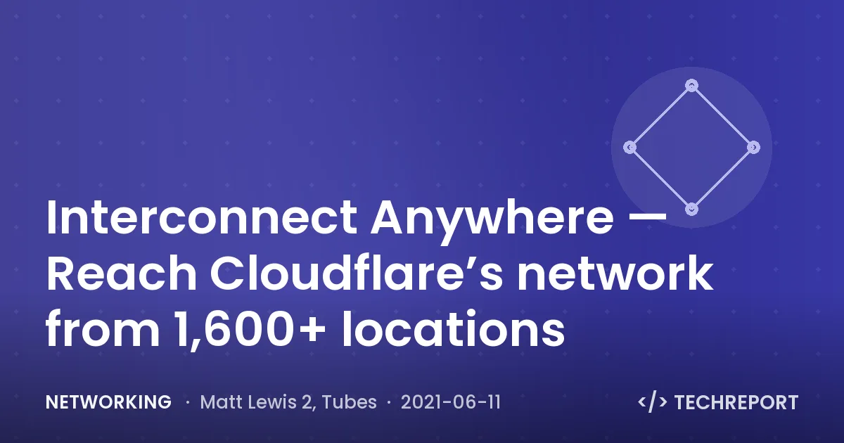 Networking — Interconnect Anywhere — Reach Cloudflare’s network from 1,600+ locations