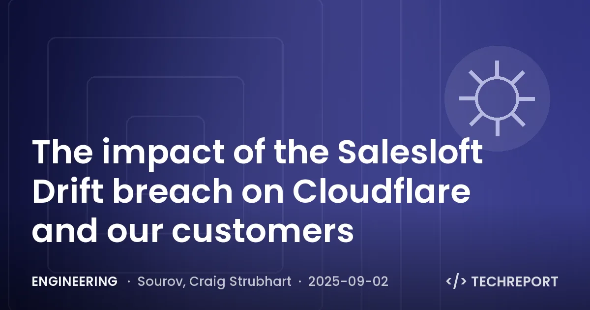 The impact of the Salesloft Drift breach on Cloudflare and our customers