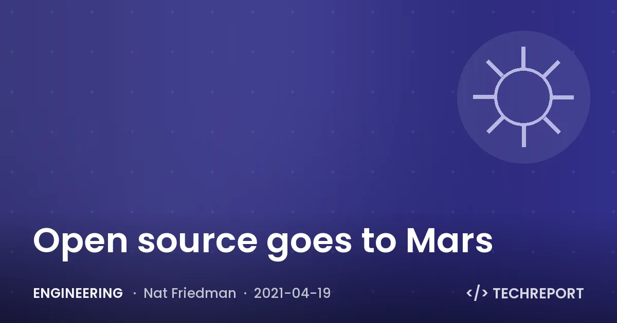 Engineering — Open source goes to Mars 🚀