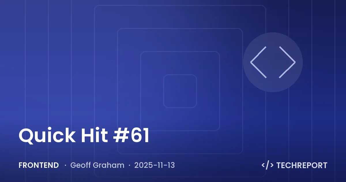 Frontend — Quick Hit #61