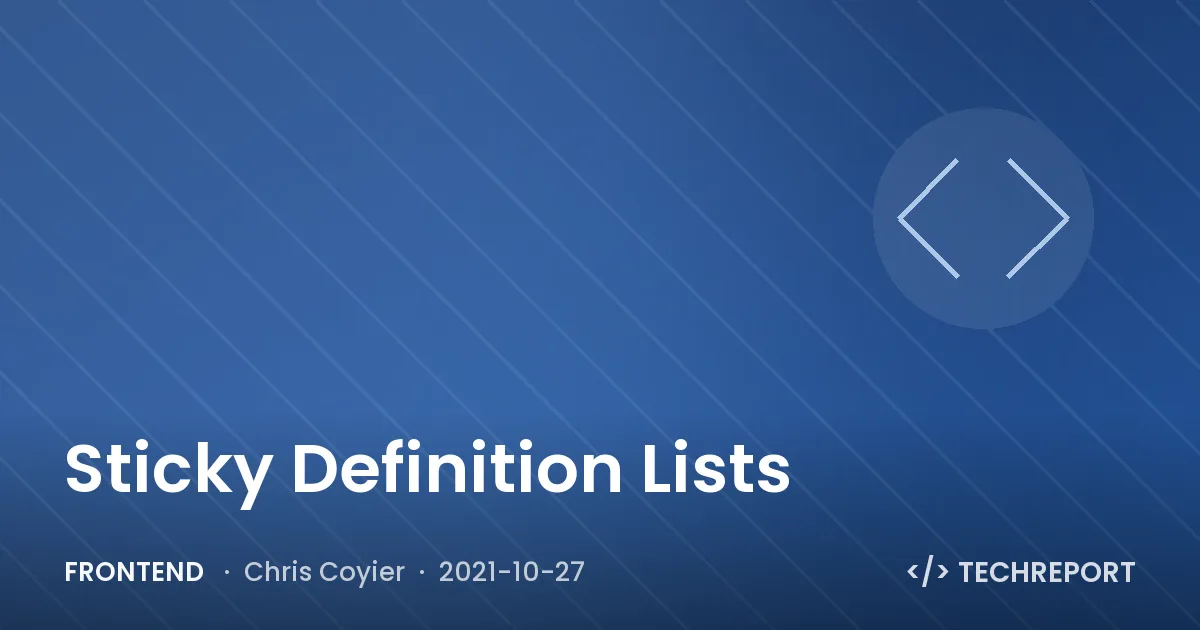 Sticky Definition Lists
