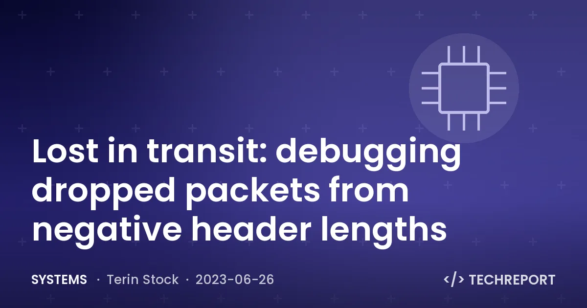 Systems — Lost in transit: debugging dropped packets from negative header lengths