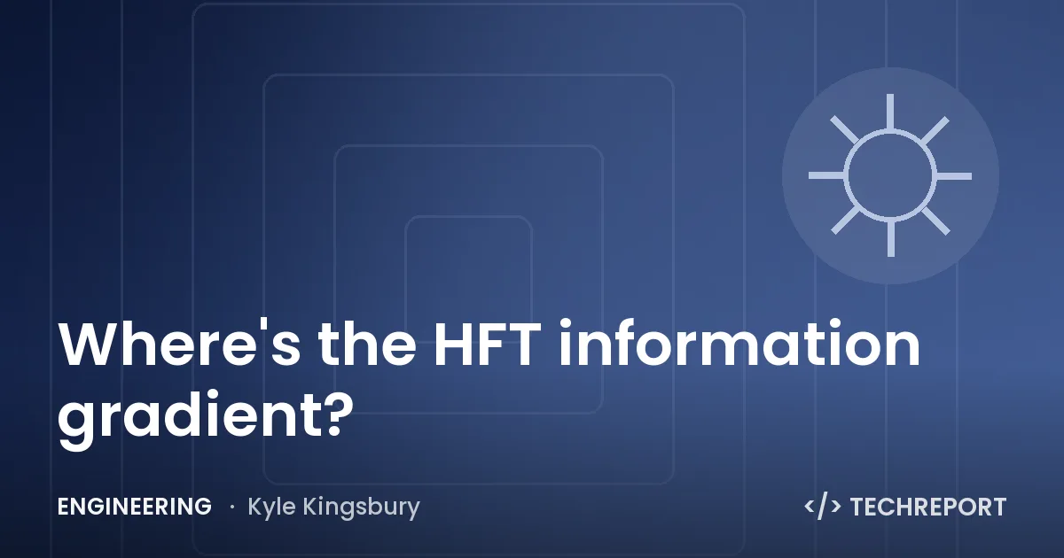 Where's the HFT information gradient?