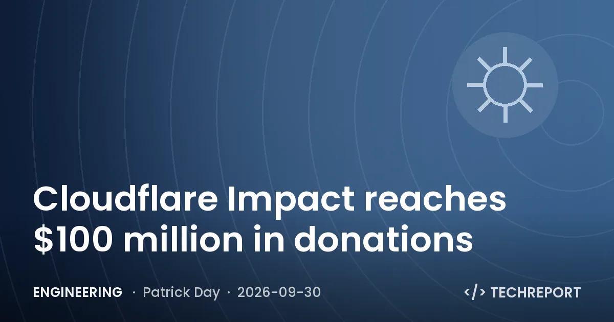 Engineering — Cloudflare Impact reaches $100 million in donations