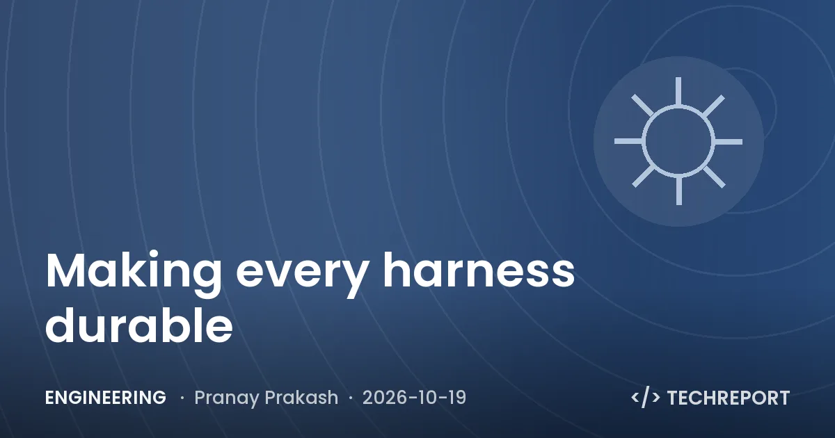 Engineering — Making every harness durable